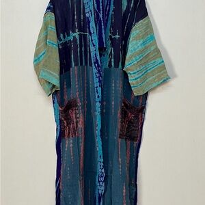 Colorful Tie-Dye Kimono Robe